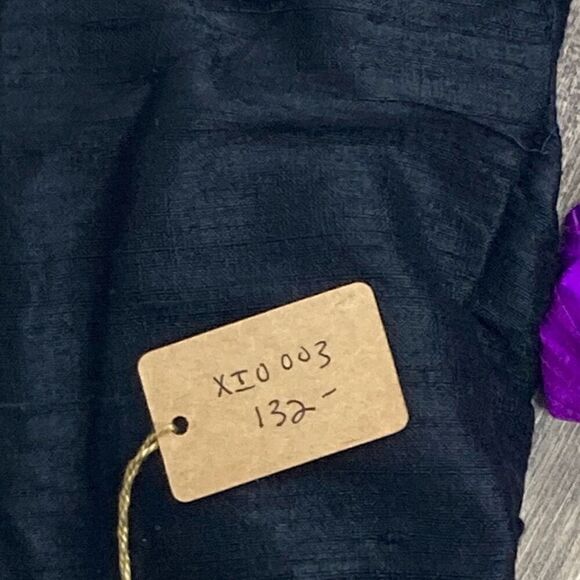 Xiao Magic Multi Colored Silk Scarf Art Purple Stripe Beetlejuice Wicked Goth - Picture 13 of 14